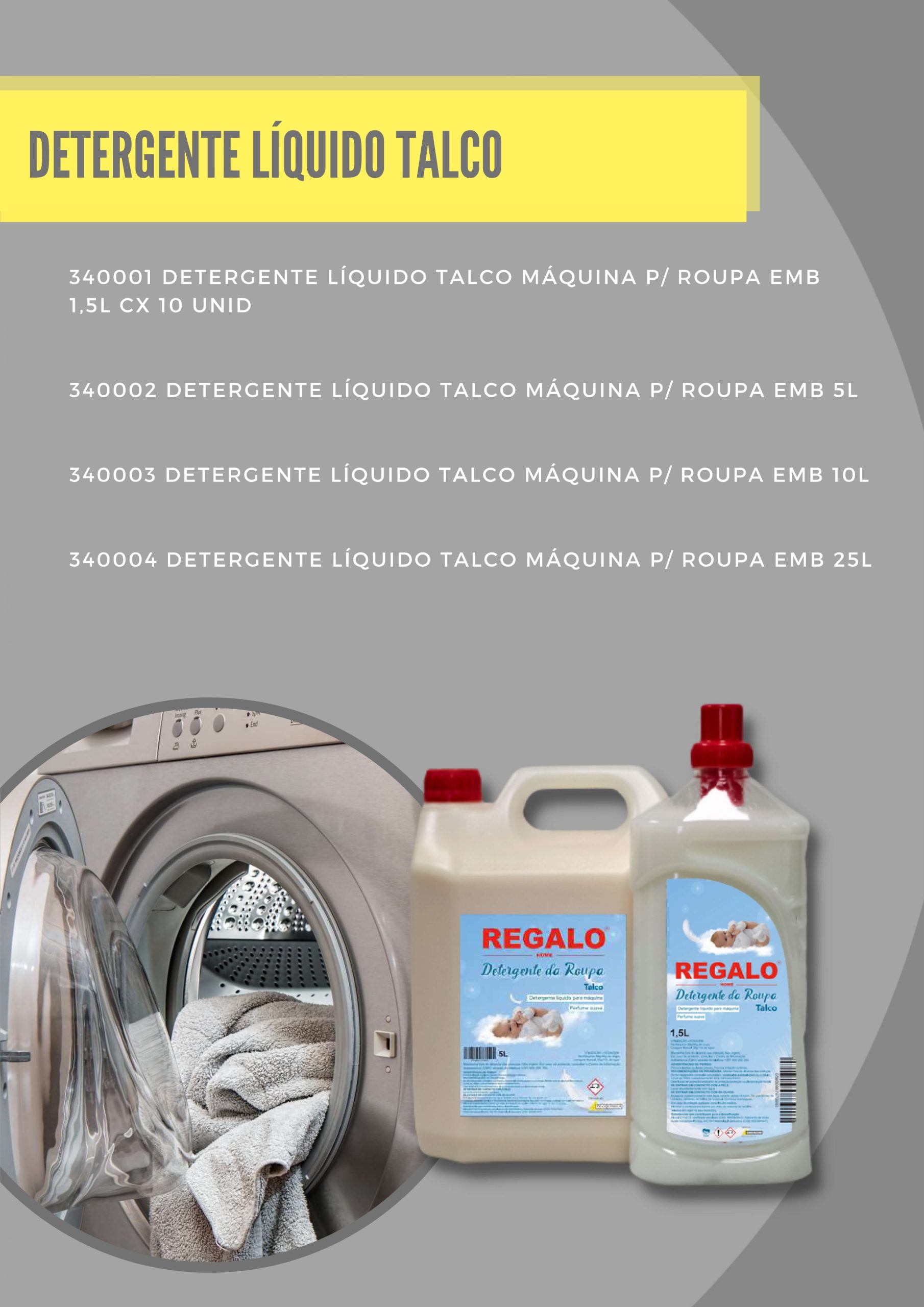 Detergente Líquido Talco Máquina P/Roupa